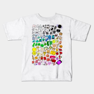 BFDI Inanimate Insanity All Characters (Transparent) Kids T-Shirt